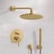 Matte Gold Shower System With 8